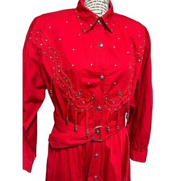 Vintage d. Frank Dress Womens 8‎ Western Fringe Beads Boho Primitive Roc… - Picture 2 of 9